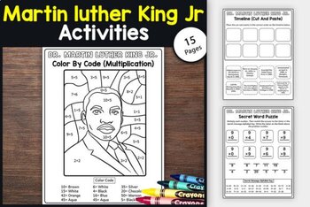 Preview of Martin Luther king Math activity worksheets