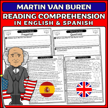 Preview of Martin Van Buren Presidents' Day Nonfiction Passage & Questions English; Spanish