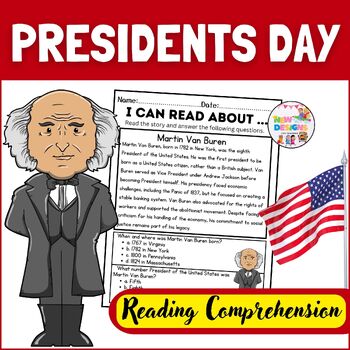 Preview of Martin Van Buren / Reading and Comprehension / Presidents day