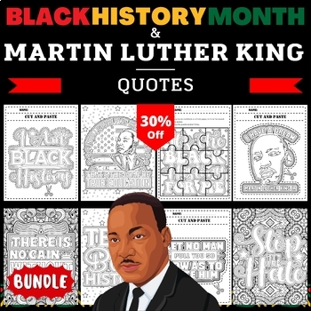 Preview of Martin luther king jr | Mlk & Black History Month Quotes Activities & Games