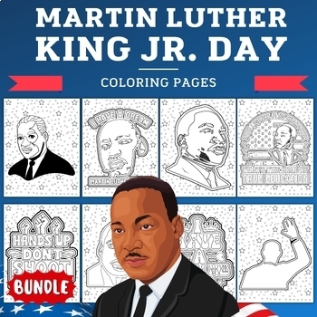 Preview of Martin luther king jr | Mlk Coloring Pages Sheets -Fun January Activities BUNDLE