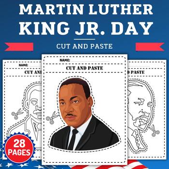 Preview of Martin luther king jr | Mlk Cut And Paste Coloring Pages -Fun January Activities