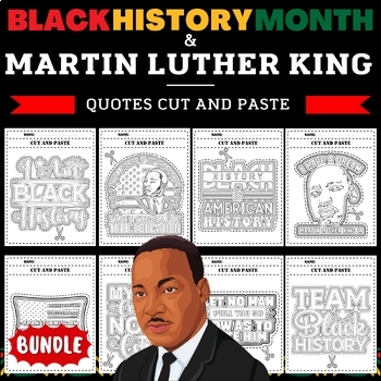 Preview of Martin luther king jr | mlk & Black History Month Cut And Paste Coloring Pages