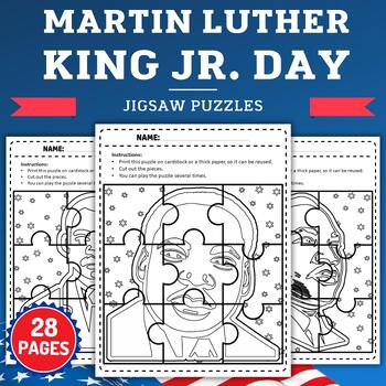 Preview of Martin luther king jr | mlk Jigsaw Coloring Puzzles - Fun January Activities
