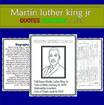 Preview of Martin luther king jr quotes coloring pages