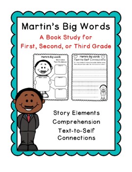 Preview of Martin's Big Words Book Study: Story Elements, Comprehension, Writing Prompts