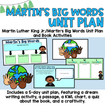 Preview of Martin's Big Words UNIT PLAN Martin Luther King Jr. Day Activities