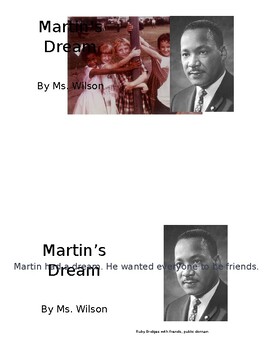 Preview of Martin's Dream Dr. Martin Luther King Jr. Book to print.  Easy print.