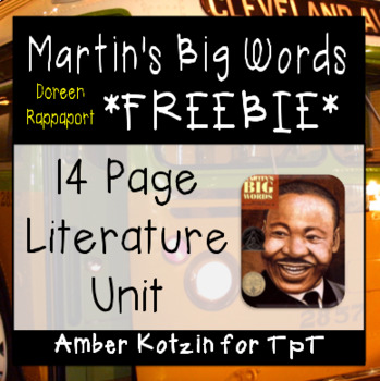 Preview of FREEBIE - Martin's Big Words Literature Guide (Common Core Aligned)