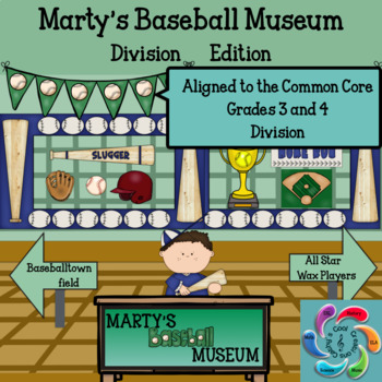 Preview of Interactive Division Game-Marty's Baseball Museum Google Slides/Adobe PDF