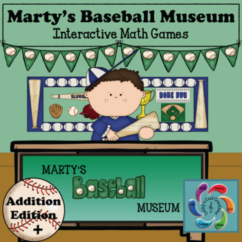 Preview of Interactive Math Game (Addition) Google Slides /PDF  Marty's Baseball Museum