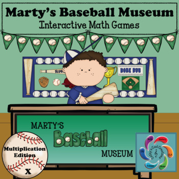 Preview of Interactive Math Game (Multiplication) Marty's Baseball Museum