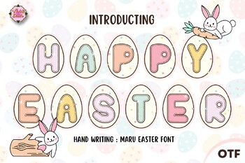 Preview of Maru Easter Bubble font letters for teachers