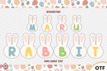 Preview of Maru Rabbit Easter Bubble font letters for teachers