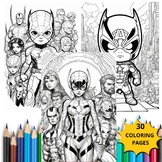 Marvel Characters Kawaii, Coloring Book for Kids and Adults