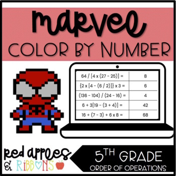 Preview of Marvel Color by Number - Order of Operations