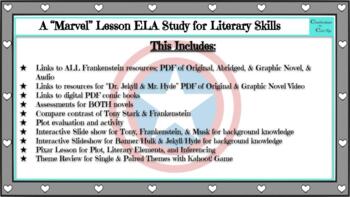 Preview of Avengers Supplemental Lessons for ELA Skills Study: Literary