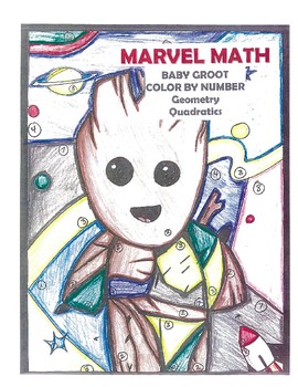 Preview of Geometry Quadrilaterals Activity Baby Groot Color by Number