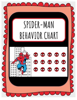 Preview of Marvel Spider-Man Behavior Sticker Chart PBIS Positive Reinforcement