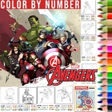 Marvel Super Heroes Avengers Printable  Color By Number Co