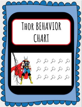 Preview of Marvel Thor Behavior Sticker Chart PBIS Positive Reinforcement