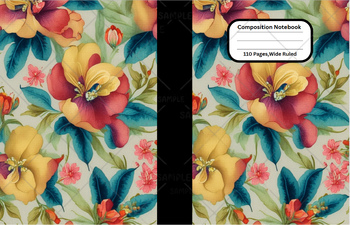 Preview of Marvel of Peru Flower Composition Notebook Cover For School,Home,Work, Clip Art