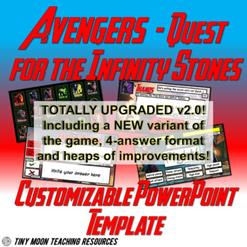 Preview of Marvel's Avengers Quest for the Infinity Stones Customizable PowerPoint Template