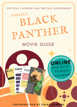 Preview of Marvel's Black Panther Movie Packet & Guide + Activities + Sub Plan