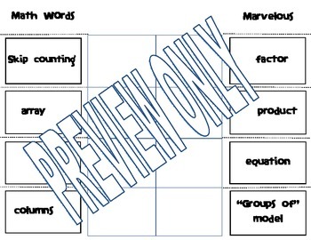 Preview of Math Words and Definitions - Open the Flaps! (editable)