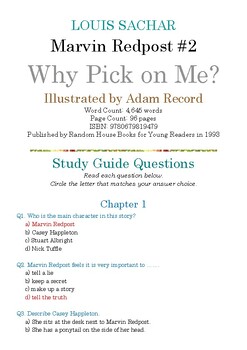 Preview of Marvin Redpost #2: Why Pick on Me?; Multiple-Choice Study Guide w/Answer Key