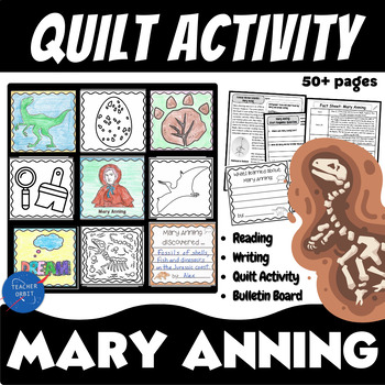 Preview of Mary Anning Create a Collaboration Quilt Activity | Dinosaur Lady Paleontologist