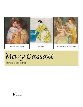 Preview of Mary Cassatt - Montessori 3 Part Cards - Nomenclature Cards - Famous Artist