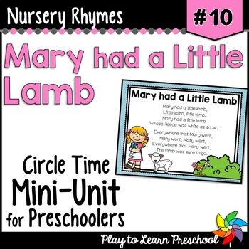 Preview of Mary Had a Little Lamb Nursery Rhyme