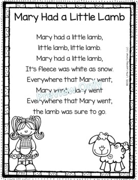 Mary had a little lamb lyrics