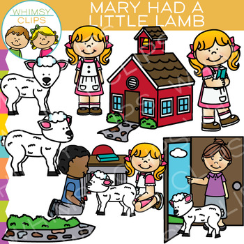 Preview of Mary Had a Little Lamb Nursery Rhyme Story Clip Art