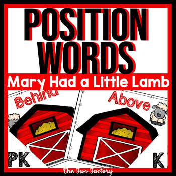 Preview of Position Words Activities - Mary Had a Little Lamb - Positional Words