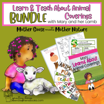 Preview of Mary Had a Little Lamb Rhyme teach Animal Coverings Kindergarten & Preschool