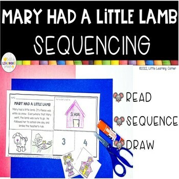 Preview of Mary Had a Little Lamb Sequencing | Nursery Rhymes Retelling Cards