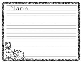 Mary Had a Little Lamb Themed Writing Papers by Gina Hickerson | TPT