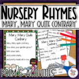 Mary Mary Quite Contrary Nursery Rhyme Poem and Activities