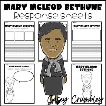 Preview of Mary McLeod Bethune Black History Response Writing Coloring Drawing Sheets