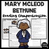 Mary McLeod Bethune Reading Comprehension Worksheet Black 