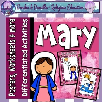 Preview of Mary Mother of Jesus: Bible Activities & Posters & Art and more