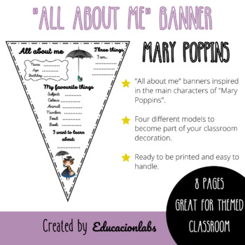 Preview of Mary Poppins "All about me" Pennants in English