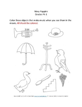 Preview of Mary Poppins Movie Worksheets