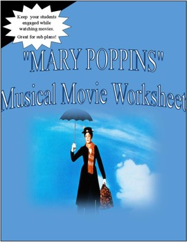 Preview of Mary Poppins Musical Movie Worksheet
