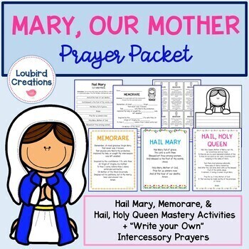 Preview of Mother Mary Prayers Catholic | Hail Mary | Memorare | Hail Holy Queen