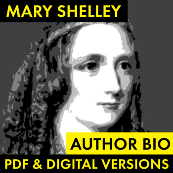 Preview of Mary Shelley Author Study Worksheet, PDF & Google Drive, Biography, CCSS