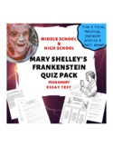 Mary Shelley Frankenstein pack middle & high school Quiz &