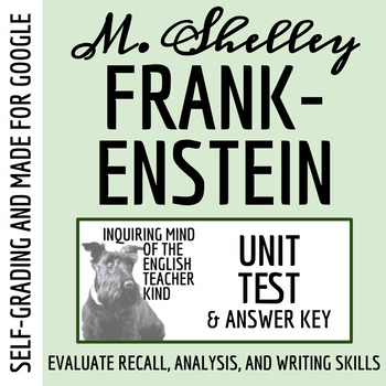 Preview of Mary Shelley's Frankenstein Test and Answer Key for Google Drive